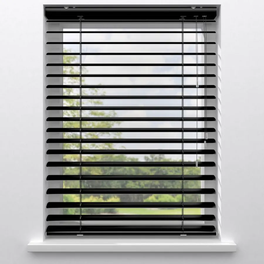 Kwantum Aluminium Jaloezieën|Houten Jaloezieën*Fenstr Aluminium Jaloezie Bodine 50mm Zwart