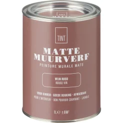 Kwantum Muurverf*Muurverf Mat Wijn Rood 1 L 1L