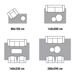 Kwantum Vloerkleden|Vloerkleden Woonkamer*Vloerkleed Buna Naturel Zwart